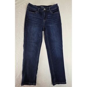 Time and Tru Womens Straight Leg Jeans Dark Wash Denim‎ Stretch Size 10